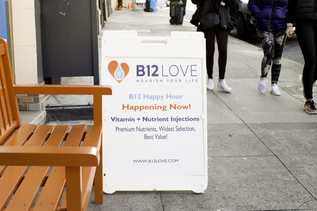 B12 Happy Hours sandwich board